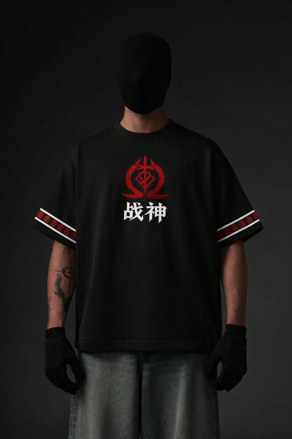WAR GOD JAPANESE GRAPHIC OVERSIZED T-SHIRT