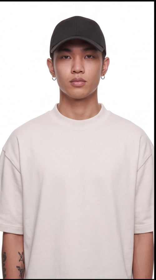 TIME TRAVELER Comic Graphic Oversized T-Shirt — Cream