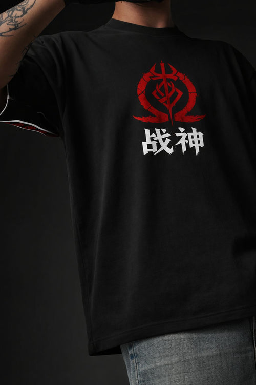 War God Japanese Graphic Oversized T-Shirt