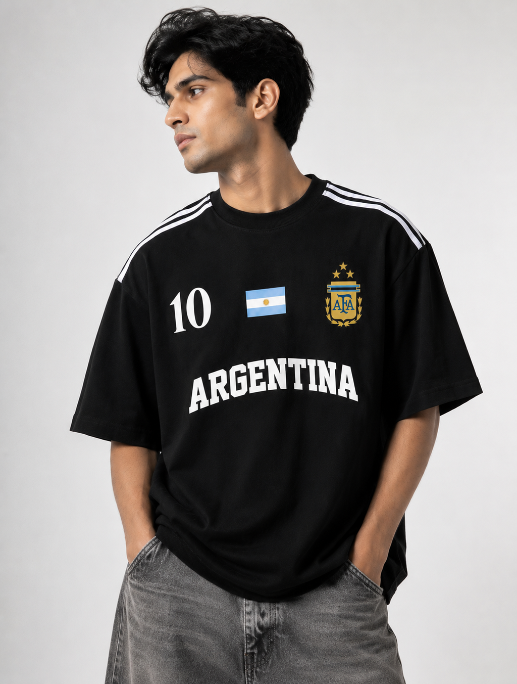 Argentina No.10 Oversized T-Shirt – Black Edition
