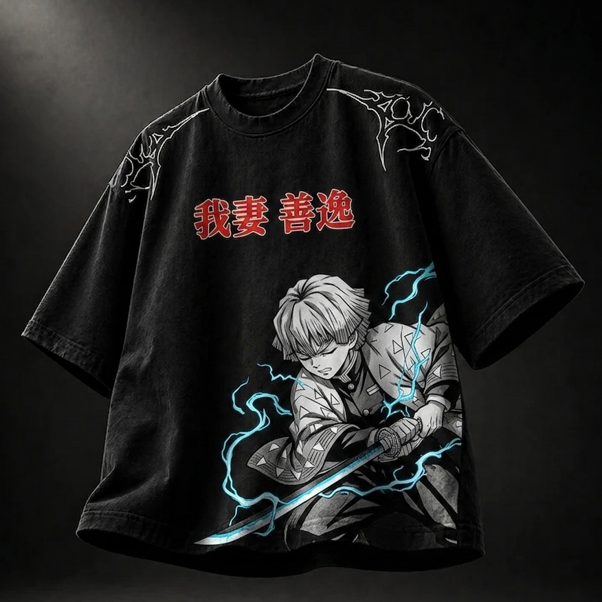 Anime Oversized Downshoulder Tshirt