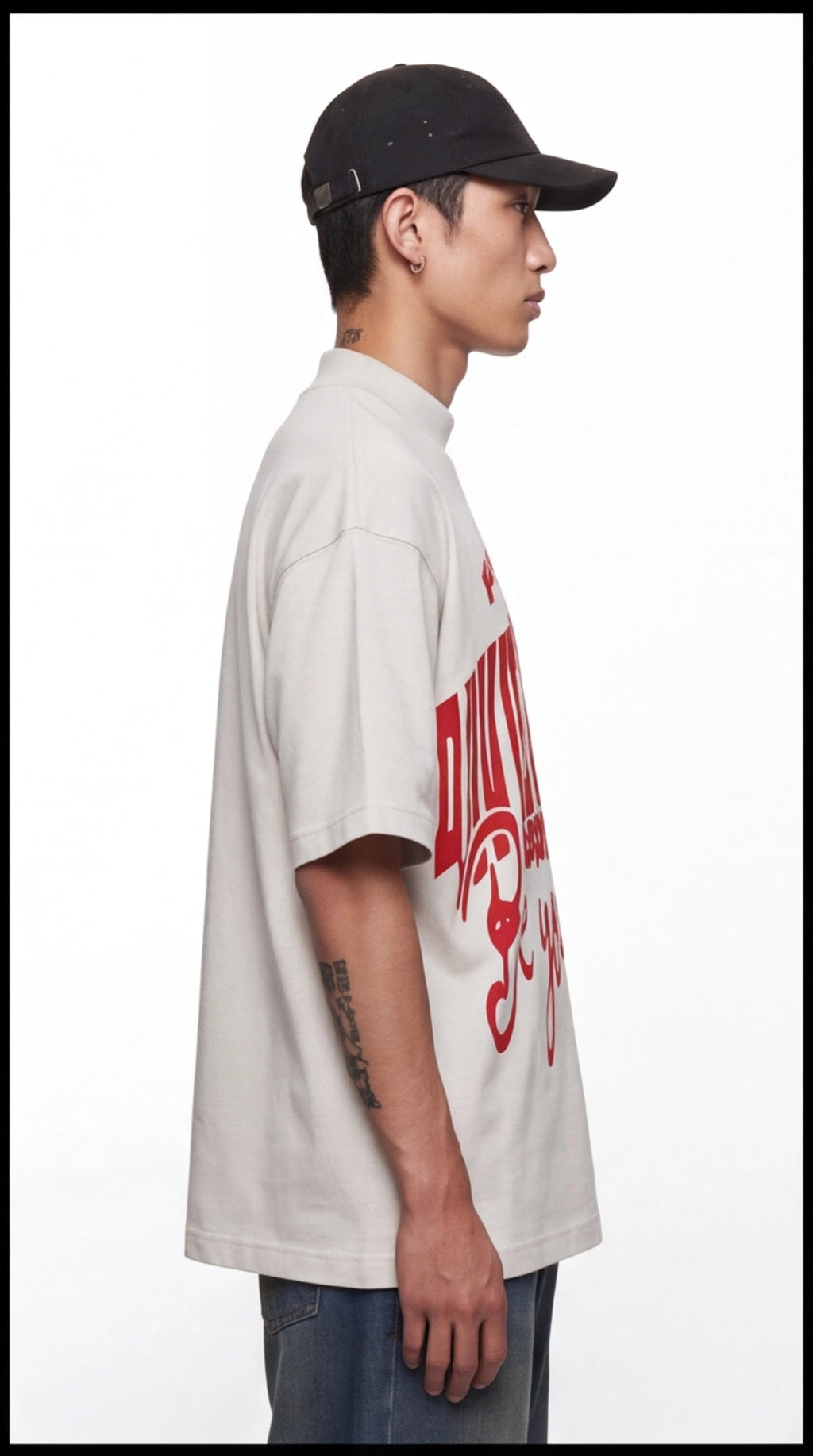 "F*ck Your Judge, I Don't Need Approval To Be Yourself" Oversized Graphic T-Shirt | Beige