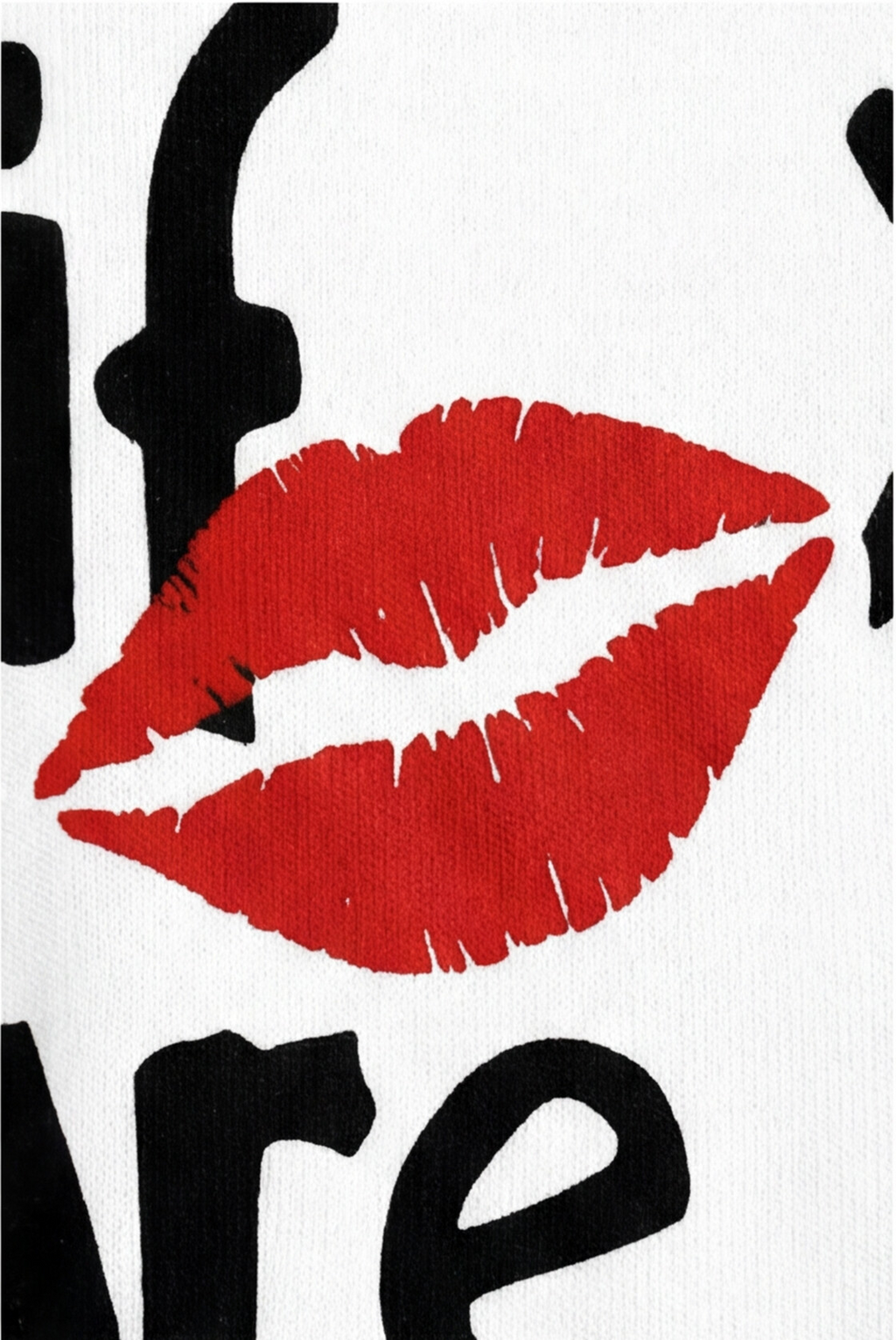 If You Are Sad, More Lipstick and Attack" Oversized Graphic T-Shirt — White
