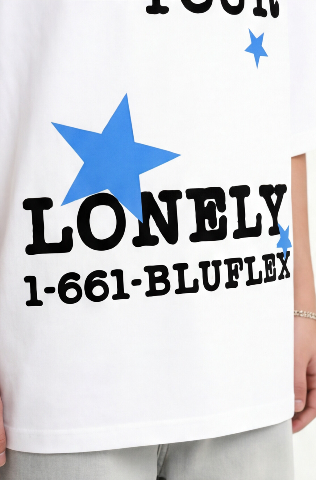 Call Me If You're Lonely" Oversized Graphic T-Shirt — White