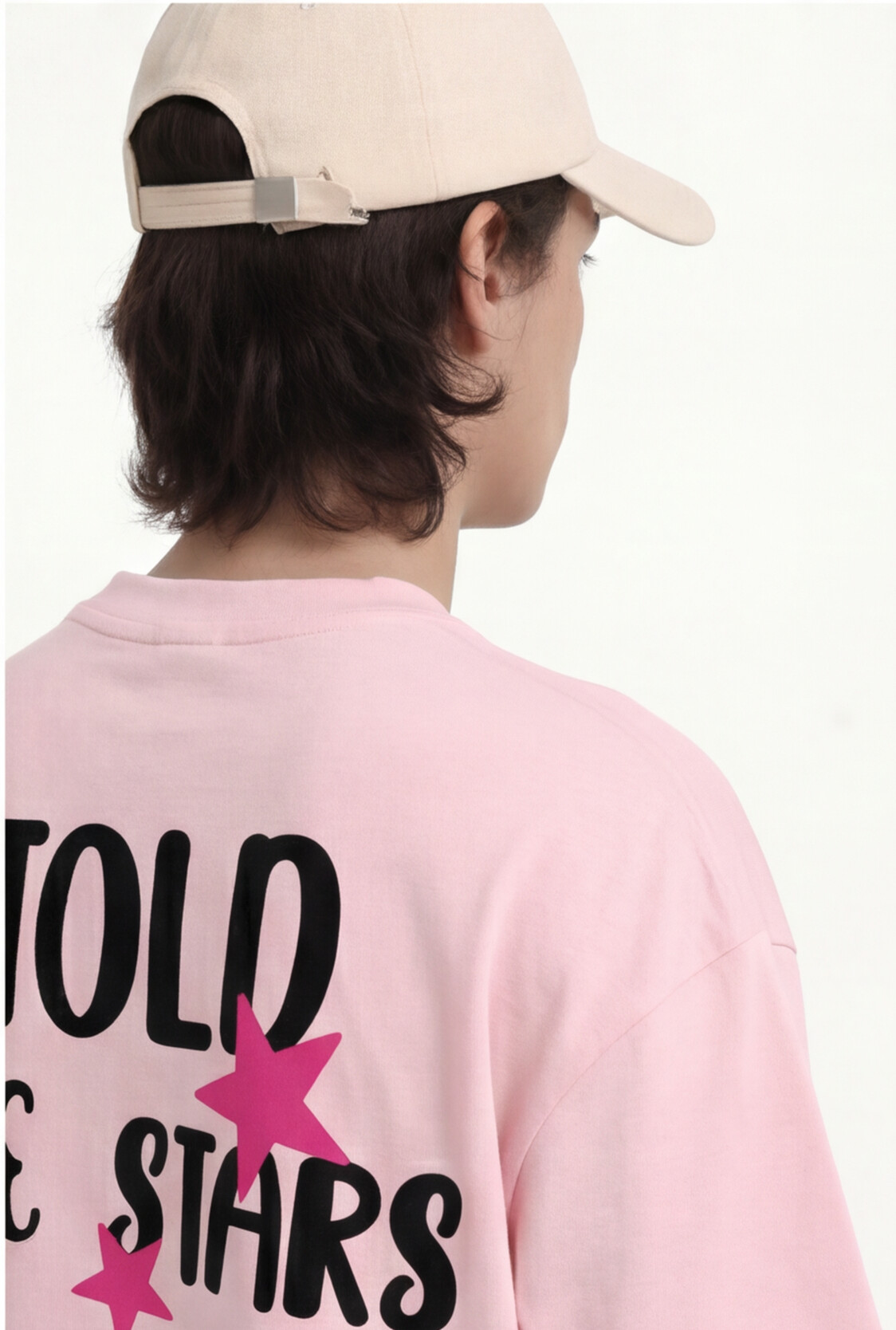 I Told the Stars About You" Oversized Graphic T-Shirt — Baby Pink